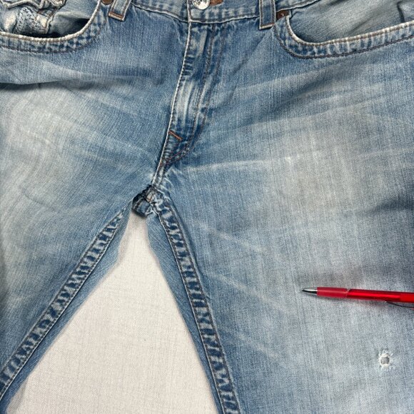 Y2K True Religion Straight Leg Light Wash Cotton USA Made Denim Size 40 - Picture 6 of 12